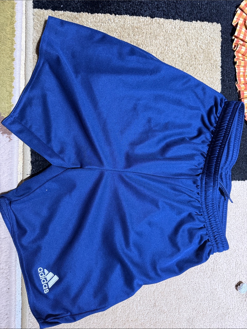 adidas navy Blue Athletic Shorts with White Logo